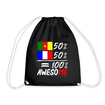 Moitié Français moitié Camerounais - Drawstring Bag - black - Front