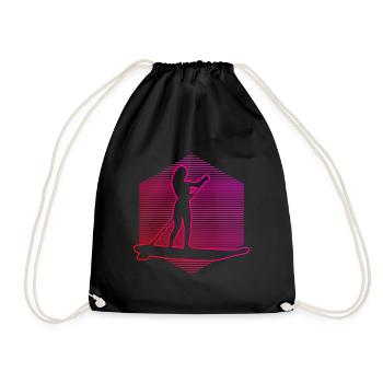 Standup Paddling Women's Standup Paddleboard - Drawstring Bag - black - Front