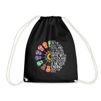 Peace Hope Hippie Guitar Hope - Drawstring Bag - black - Front