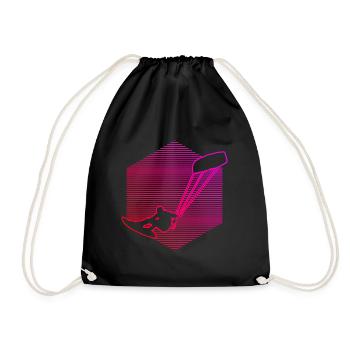 Kitesurfing Kite Kite Men Kitesurfing - Drawstring Bag - black - Front