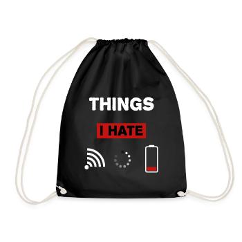Gaming WLAN Gamer Geschenkidee - Turnbeutel - Schwarz - Vorne