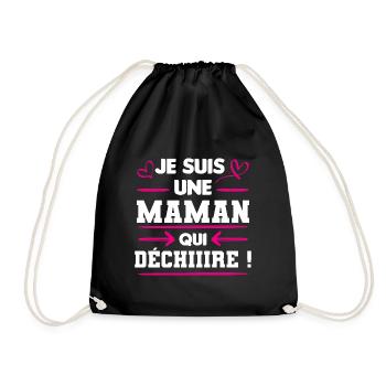 Cadeau sympa maman qui déchire - Sac de sport léger - noir - Devant