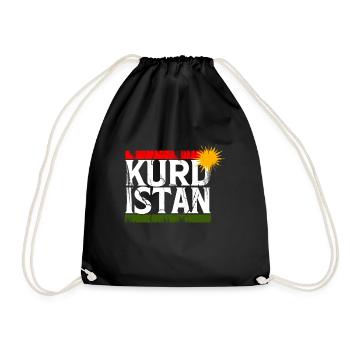 Kurdistan Grunge - Turnbeutel - Schwarz - Vorne
