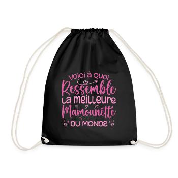 Cadeau Meilleure Mamounette - Cadeau Mamounette - Sac de sport léger - noir - Devant