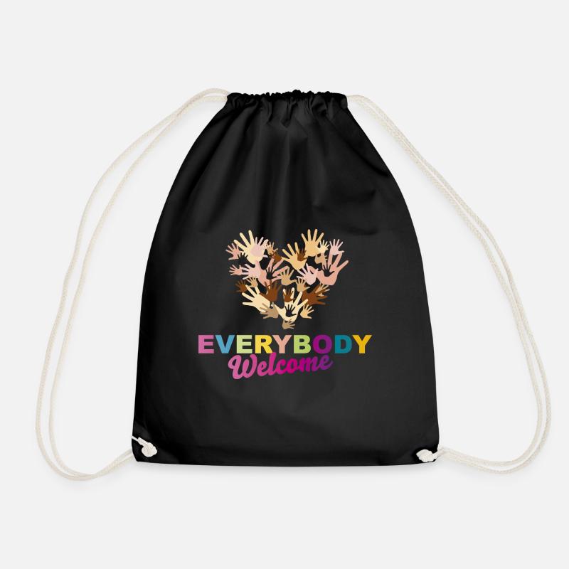 Everybody Welcome Heart - Turnbeutel - Schwarz