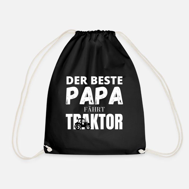 Papa Traktor Landwirt Geschenk - Turnbeutel - Schwarz