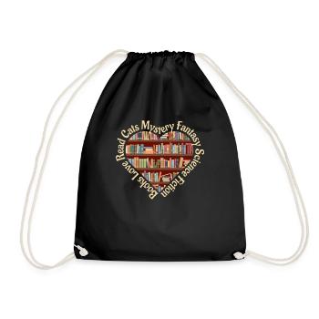 Book lover Design for a Book Shelf - Drawstring Bag - black - Front