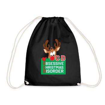 Weihnachtsentwurf für OCD-Liebhaber - Turnbeutel - Schwarz - Vorne