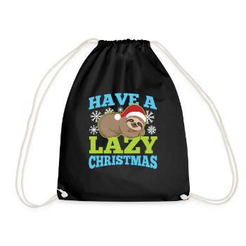 Haben Sie ein faules Weihnachten - Turnbeutel - Schwarz - Vorne