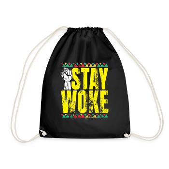 Stay Woke - Drawstring Bag - black - Front