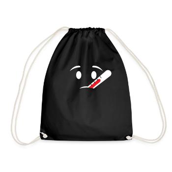 Sicks, fever, high temperature, thermometer, flus, - Drawstring Bag - black - Front
