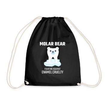 Molar Bear Fighting against Enamel Cruelty - Drawstring Bag - black - Front