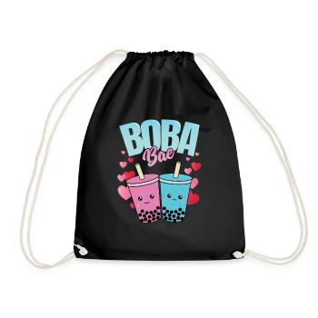 Boba Bae Boba Tea Gift - Drawstring Bag - black - Front