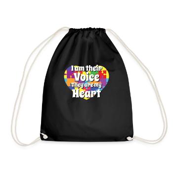 Autism Love Autism Gift - Drawstring Bag - black - Front