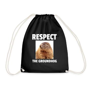 Groundhog Photo GroundHog Day Design - Drawstring Bag - black - Front