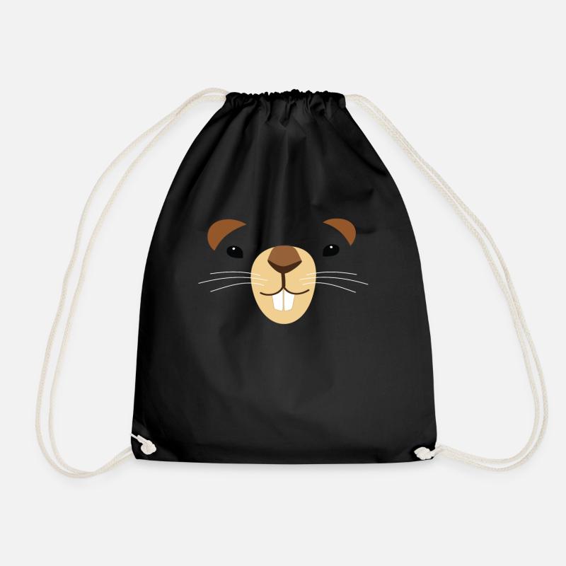 Murmeltier mustert Mouth Ears GroundHog Day Design - Turnbeutel - Schwarz
