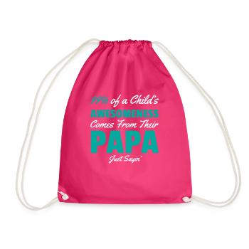 Awesome Papa Dad Father - Drawstring Bag - fuchsia - Front