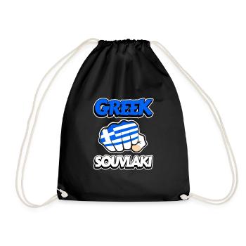 Poulet d’agneau alimentaire grec Souvlaki - Sac de sport léger - noir - Devant