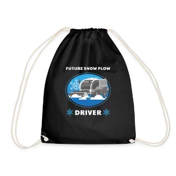 Future Snow Plow Driver Snow Plower Plow - Drawstring Bag - black - Front