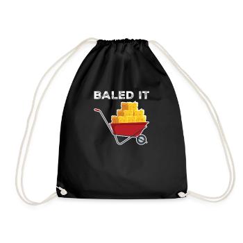Baled It Farm Pun Hay Bale Witz - Turnbeutel - Schwarz - Vorne