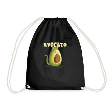Guac Pun Avocado Parodie Avocato Katze Feline - Turnbeutel - Schwarz - Vorne