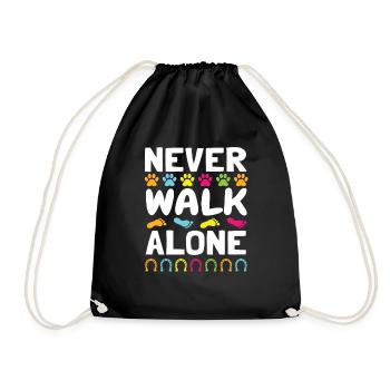 Never Walk Alone - Drawstring Bag - black - Front