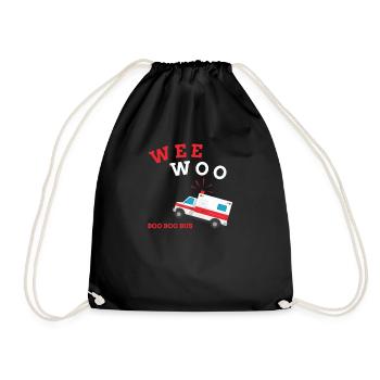 Emt Paramedic Ambulance Boo Boo Bus Wee Woo - Drawstring Bag - black - Front