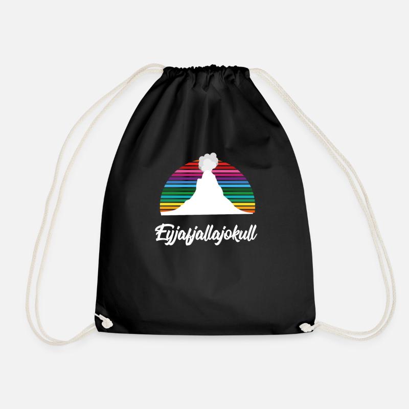 Eyjafjallajokull Island Vulkan - Turnbeutel - Schwarz