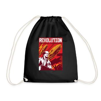 Lenin Vintage Revolution Poster Zeppelin Air Ballo - Drawstring Bag - black - Front