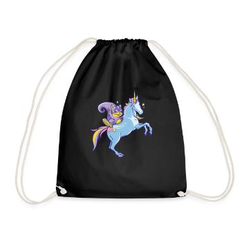 Squirrel Riding Unicorn Kawaii - Sac de sport léger - noir - Devant
