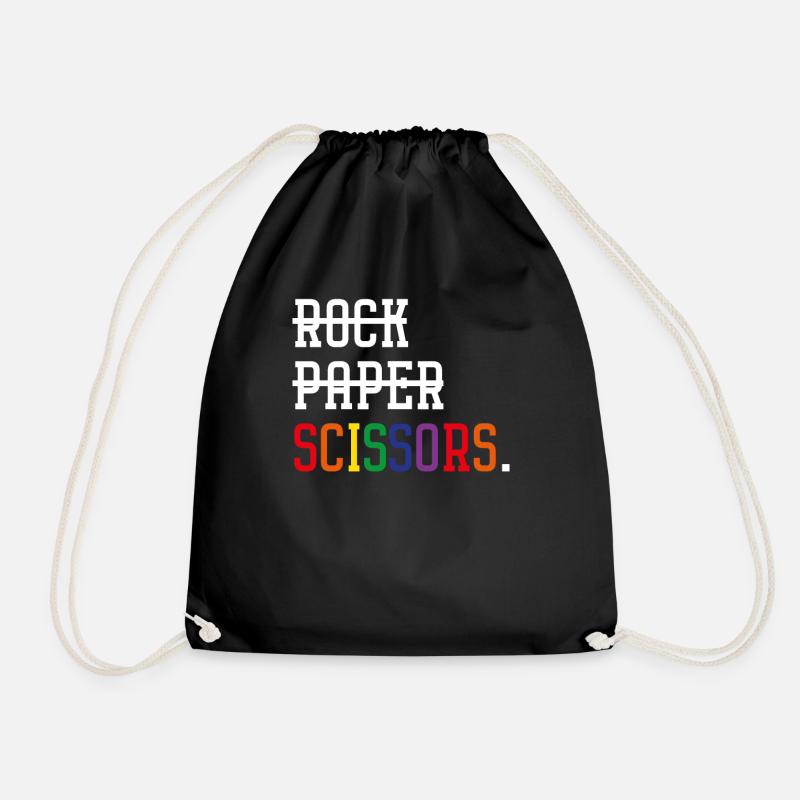 Schere, Stein, Papier - Turnbeutel - Schwarz