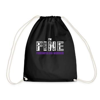 Ich bin Fine Fibromyalgia Warrior - Turnbeutel - Schwarz - Vorne