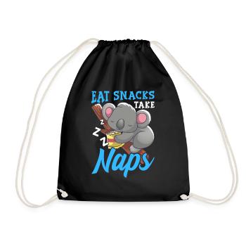 Eat Snacks Take Naps - Drawstring Bag - black - Front