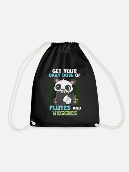 Obtenez votre dose quotidienne de flûtes et de légumes - Sac de sport léger - noir