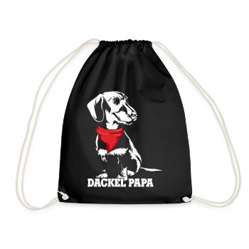Dackel Papa Hundeliebhaber Dachshund Vatertag Dack - Turnbeutel - Schwarz - Vorne
