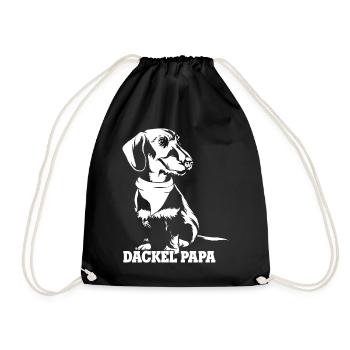 Dackel Papa Hundeliebhaber Dachshund Vatertag - Turnbeutel - Schwarz - Vorne