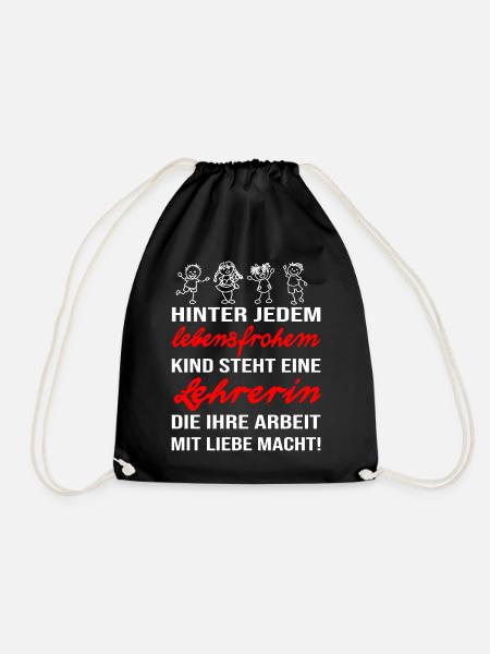 Lehrerin die ihren Job liebt. Kindererziehung - Turnbeutel - Schwarz