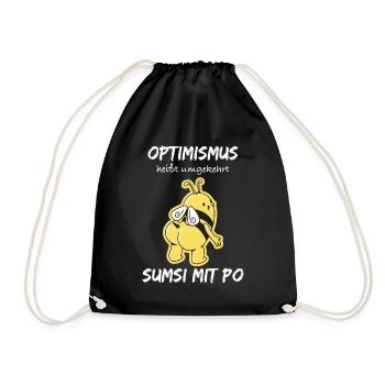 Optimism sumsi with po - Drawstring Bag - black - Front