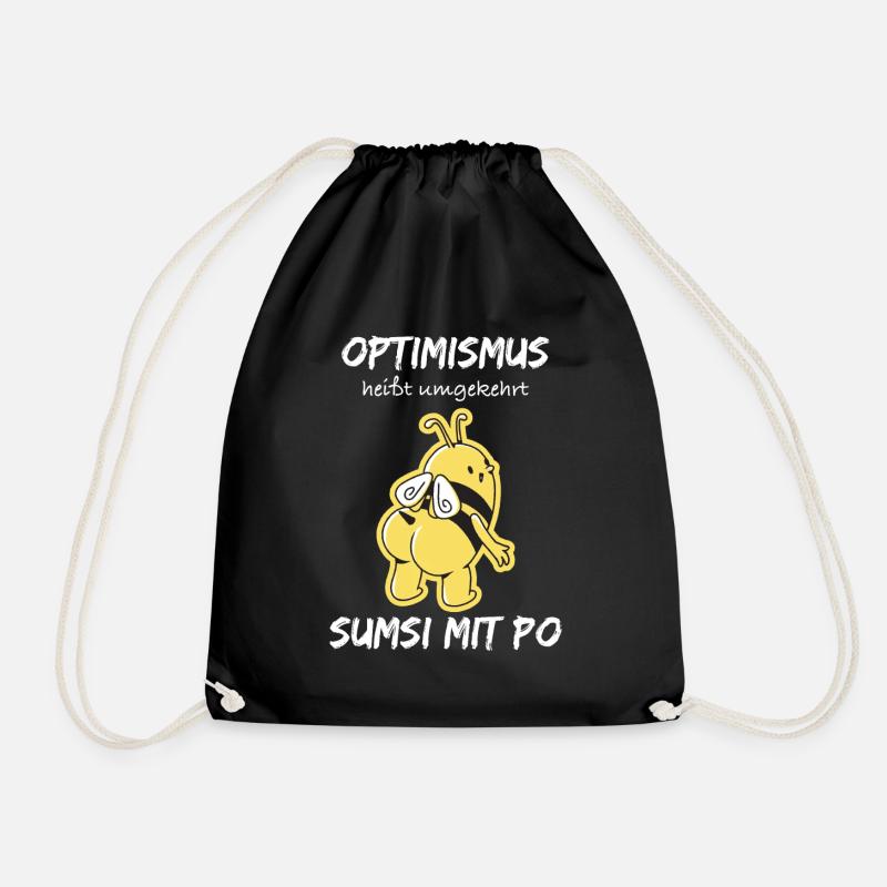 Optimism sumsi with po - Drawstring Bag - black
