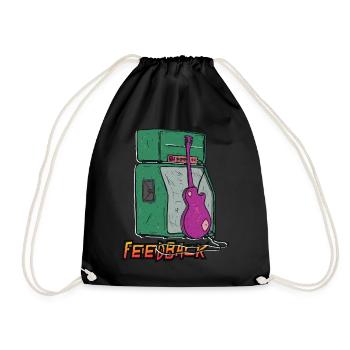 Sound Feedback Graphic - Drawstring Bag - black - Front