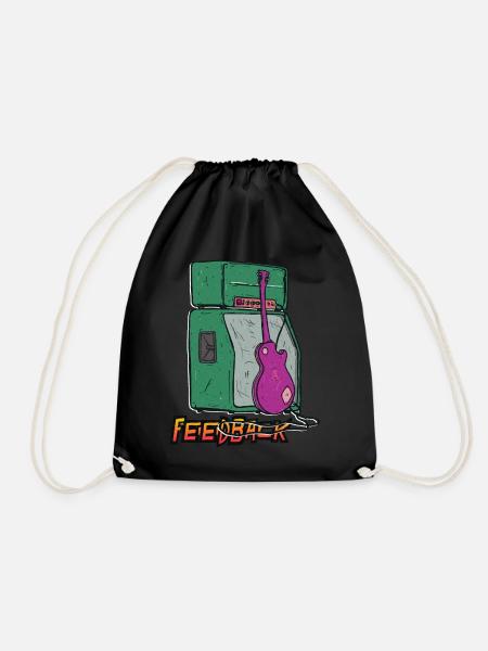 Sound Feedback Graphic - Drawstring Bag - black