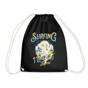 SURFING, EVERYDAY I LOVE YOU MORE - Sac de sport léger - noir - Devant