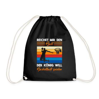 Basketball spielen Ball Basketballer Spieler Sport - Turnbeutel - Schwarz - Vorne
