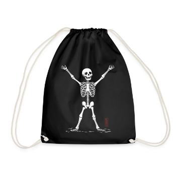 Happy Skeleton - Turnbeutel - Schwarz - Vorne