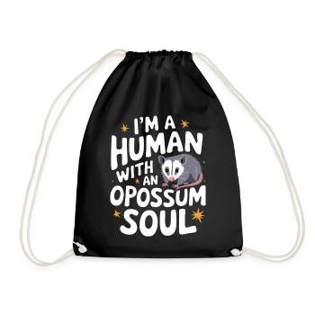 Opossum Possum Animal - Drawstring Bag - black - Front