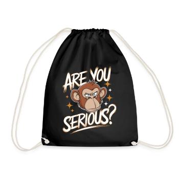 Monkey Monkey Animal Gorilla Chimpanzee - Drawstring Bag - black - Front