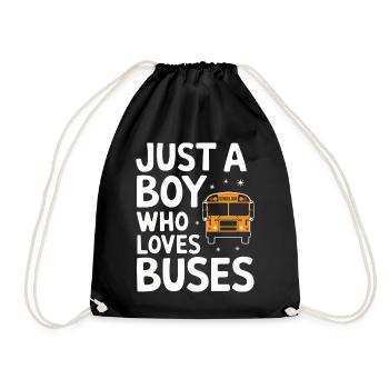 Bus Busfahrer Schulbus - Turnbeutel - Schwarz - Vorne
