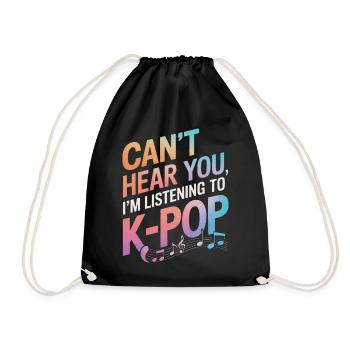 K-Pop Musik Koreanischer Pop - Turnbeutel - Schwarz - Vorne