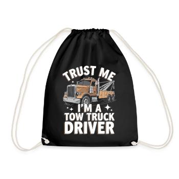 Tow Truck Truck Tow Truck - Drawstring Bag - black - Front