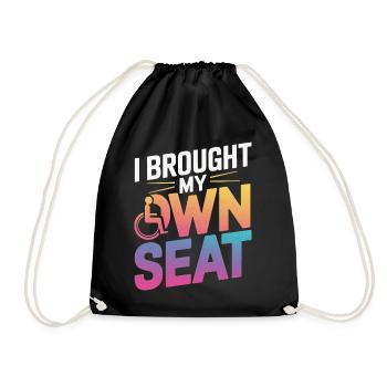 Wheelchair Wheelchair Disabled Humor - Drawstring Bag - black - Front